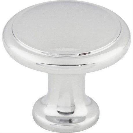 Top Knobs M377 Ringed 1 1/8" Diameter Mushroom Cabinet Knob Polished Chrome