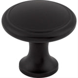 Top Knobs M378 Ringed 1 1/8" Diameter Mushroom Cabinet Knob Flat Black