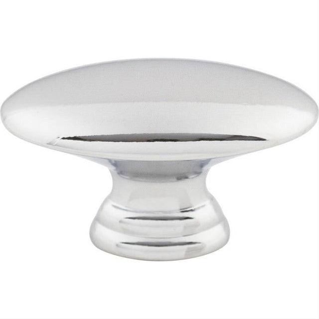 Top Knobs M380 Flat Oval 1 1/2" Length Oval Cabinet Knob Polished Chrome