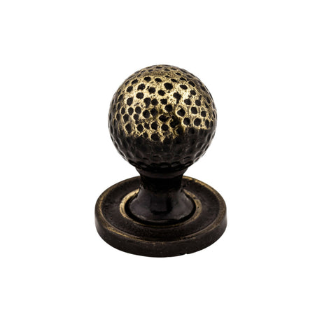Top Knobs M44 Paris Mottled 1 1/4" w/Backplate Diameter Mushroom Knob Dark Antique Brass