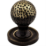 Top Knobs M44 Paris Mottled 1 1/4" w/Backplate Diameter Mushroom Knob Dark Antique Brass