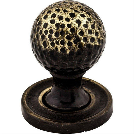 Top Knobs M44 Paris Mottled 1 1/4" w/Backplate Diameter Mushroom Knob Dark Antique Brass