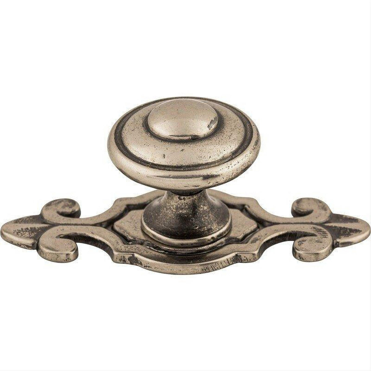 Top Knobs M464 Canterbury 1 1/4" w/Backplate Diameter Mushroom Knob Pewter Antique