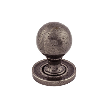 Top Knobs M50 Paris Knob Smooth 1-1/4" w/Backplate Cast Iron