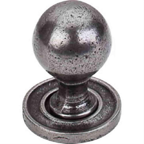 Top Knobs M50 Paris Knob Smooth 1-1/4" w/Backplate Cast Iron