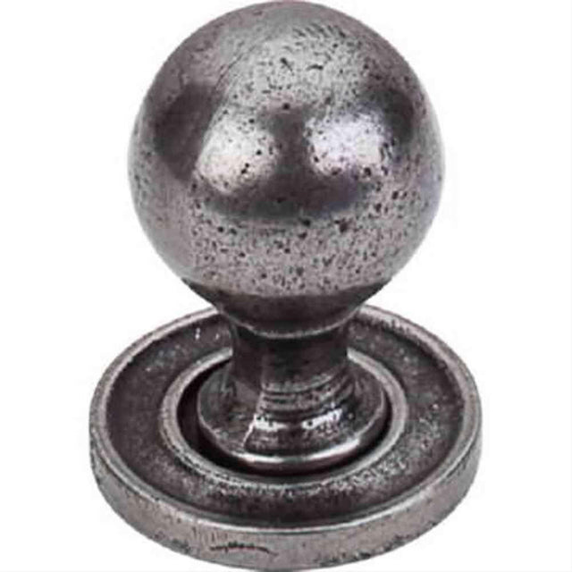Top Knobs M50 Paris Knob Smooth 1-1/4" w/Backplate Cast Iron