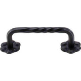 Top Knobs M647 Thin Twist D Cabinet Pull 3-5/32" Center to Center w/Backplate Patina Black