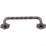 Top Knobs M649 Thin Twist D Cabinet Pull 3-15/16" Center to Center w/Backplate Pewter