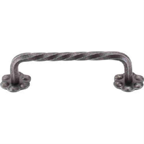 Top Knobs M649 Thin Twist D Cabinet Pull 3-15/16" Center to Center w/Backplate Pewter