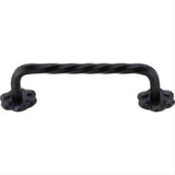 Top Knobs M650 Thin Twist D Cabinet Pull 3-15/16" Center to Center w/Backplate Patina Black