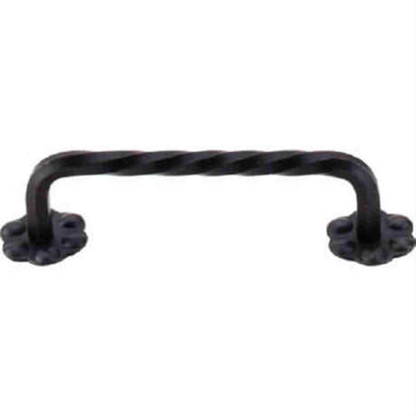 Top Knobs M650 Thin Twist D Cabinet Pull 3-15/16" Center to Center w/Backplate Patina Black