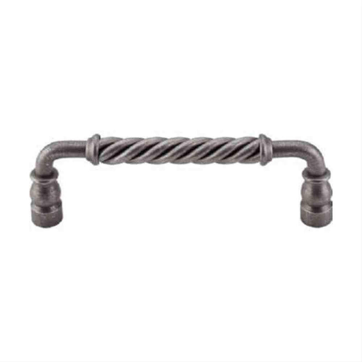 Top Knobs M670 Twisted Bar Cabinet Pull 6" Center to Center Pewter