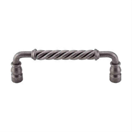 Top Knobs M670 Twisted Bar Cabinet Pull 6" Center to Center Pewter