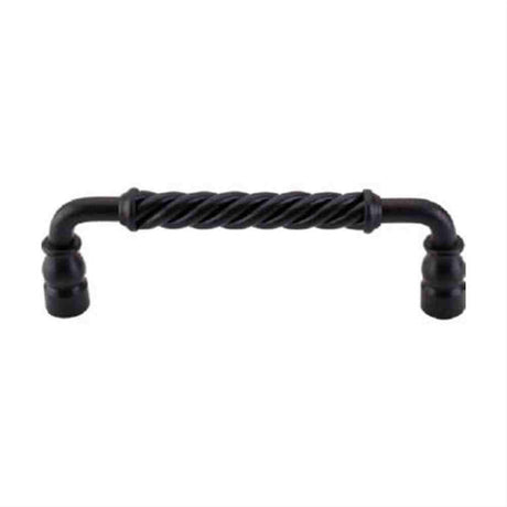 Top Knobs M671 Twisted Bar Cabinet Pull 6" Center to Center Patina Black