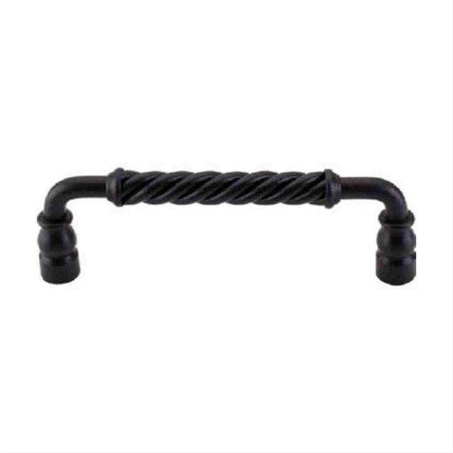 Top Knobs M671 Twisted Bar Cabinet Pull 6" Center to Center Patina Black