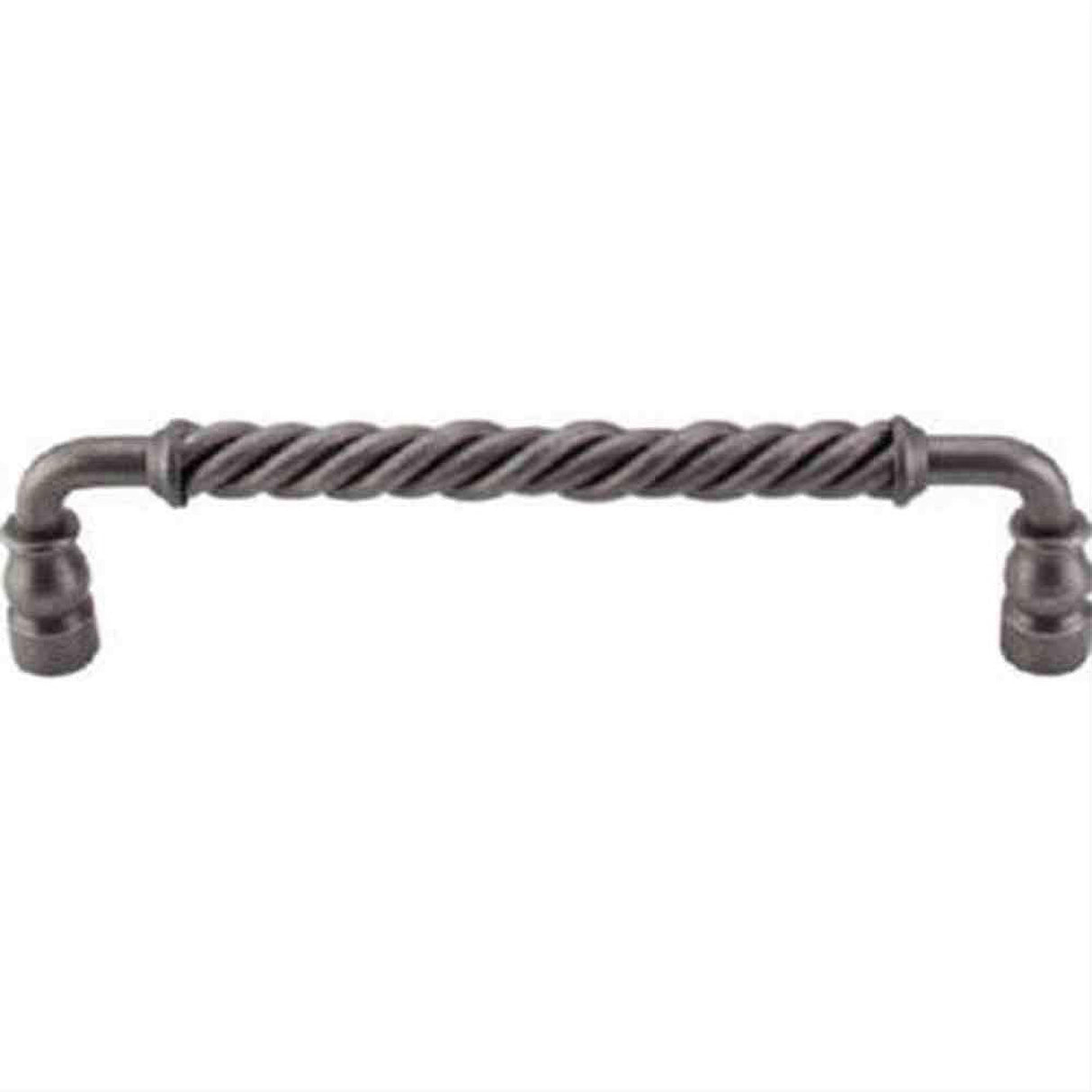 Top Knobs M673 Twisted Bar Cabinet Pull 8" Center to Center Pewter