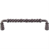Top Knobs M673 Twisted Bar Cabinet Pull 8" Center to Center Pewter