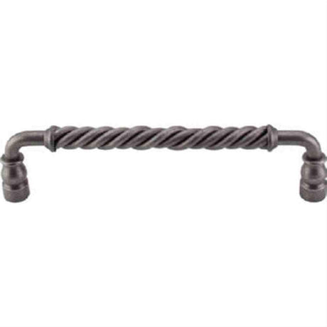 Top Knobs M673 Twisted Bar Cabinet Pull 8" Center to Center Pewter
