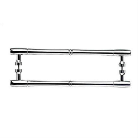 Top Knobs M721-18 PAIR Nouveau Bamboo Door Pull Back to Back 18" Center to Center Polished Chrome