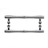 Top Knobs M721-8 PAIR Nouveau Bamboo Door Pull Back to Back 8" Center to Center Polished Chrome
