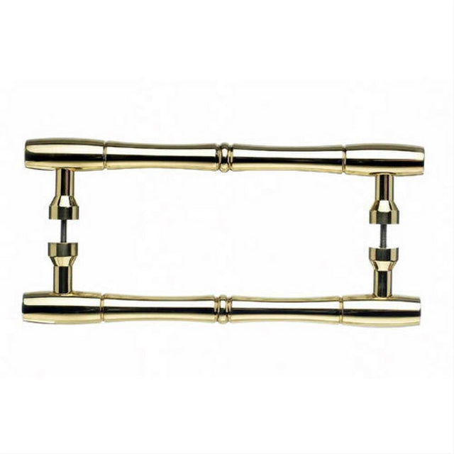 Top Knobs M722-8 pair Nouveau Bamboo Door Pull Back to Back 8" Center to Center Polished Brass