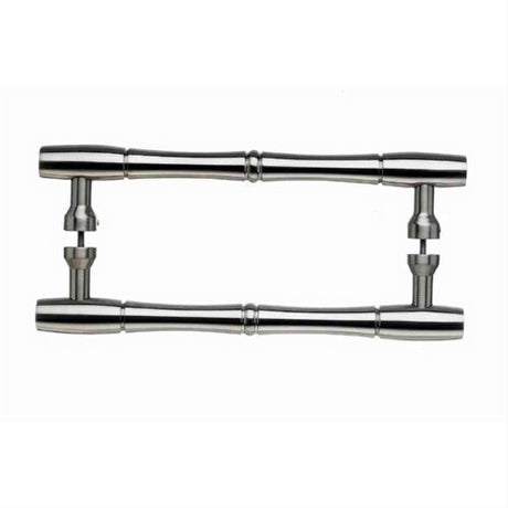 Top Knobs M723-8 pair Nouveau Bamboo Door Pull Back to Back 8" Center to Center Brushed Satin Nickel