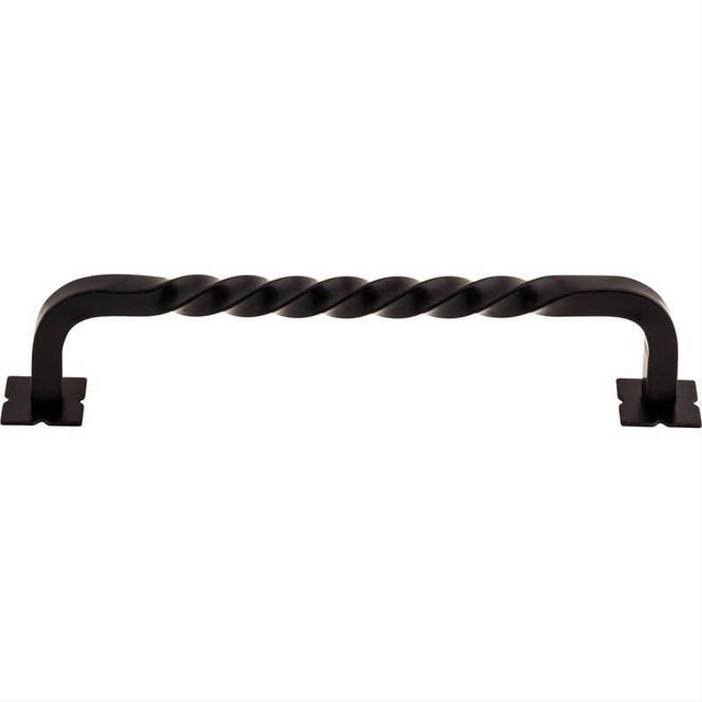 Top Knobs M737 Square Twist 6" Center to Center w/Backplates Bar Pull Patina Black