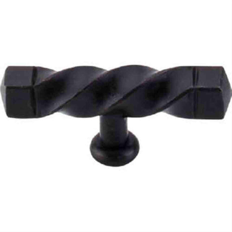 Top Knobs M740 Square Twist T-Handle 3-3/16" Center to Center Patina Black