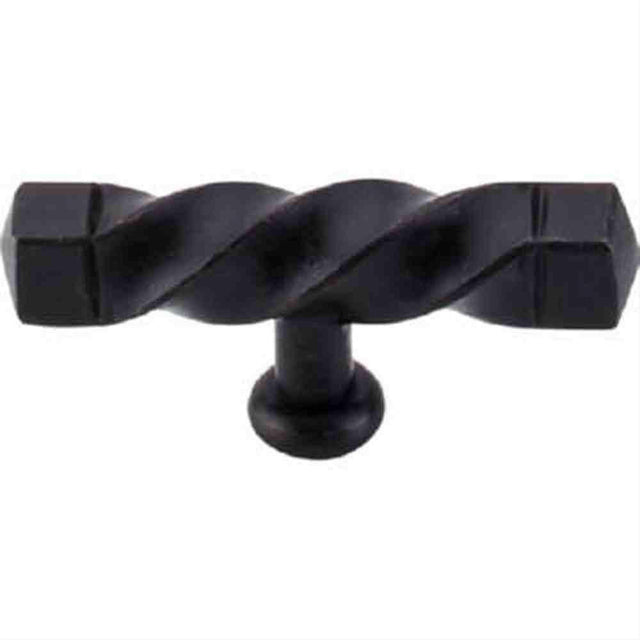 Top Knobs M740 Square Twist T-Handle 3-3/16" Center to Center Patina Black