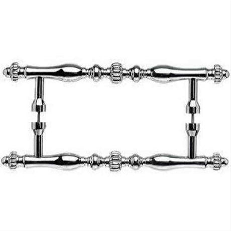 Top Knobs M806-8 PAIR Somerset Melon Door Pull Back to Back 8" Center to Center Polished Chrome