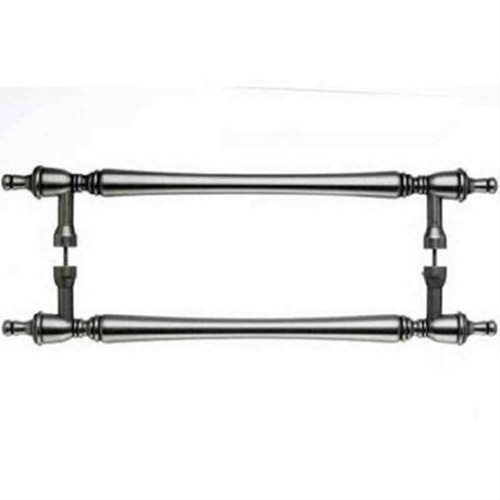 Top Knobs M823-12 pair Somerset Finial Door Pull Back to Back 12" Center to Center Pewter Antique