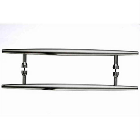 Top Knobs M850-12 PAIR Nouveau Arrow Door Pull Back to Back 12" Center to Center Brushed Satin Nickel