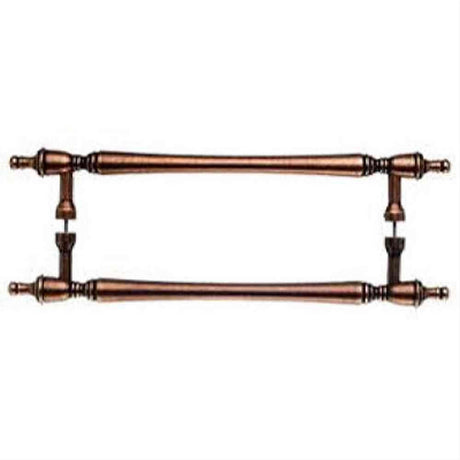 Top Knobs M860-18 pair Somerset Finial Door Pull Back to Back 18" Center to Center Old English Copper