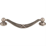 Top Knobs M932 M93 Ribbon & Reed 5 1/16" Center to Center Drop Cabinet Pull Pewter Antique