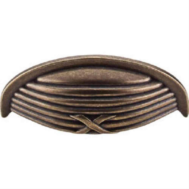 Top Knobs M939 Ribbon & Reed Cup Pull 3" Center to Center German Bronze