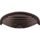 Top Knobs M940 Ribbon & Reed Cup Pull 3" Center to Center Oil Rubbed Bronze