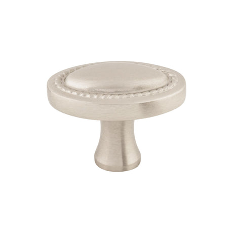 Top Knobs M347 Oval Rope 1 1/4" Length Oval Knob Brushed Satin Nickel