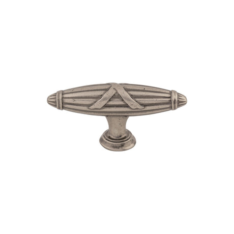 Top Knobs M929 Ribbon & Reed 2 3/4" Length Geometric Knob Pewter Antique