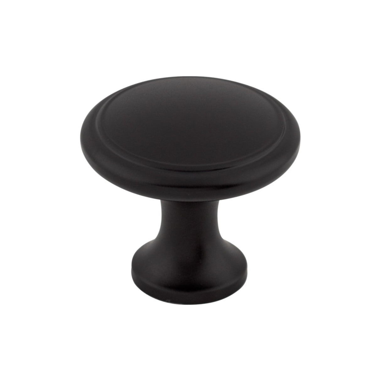 Top Knobs M378 Ringed 1 1/8" Diameter Round Knob Flat Black