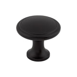 Top Knobs M378 Ringed 1 1/8" Diameter Round Knob Flat Black