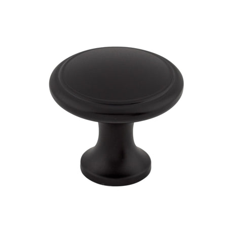 Top Knobs M378 Ringed 1 1/8" Diameter Round Knob Flat Black