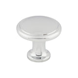 Top Knobs M377 Ringed 1 1/8" Diameter Round Knob Polished Chrome
