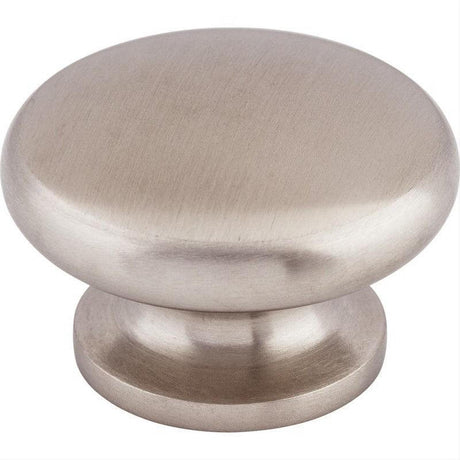 Top Knobs SS19 Flat Round 1 1/2" Diameter Mushroom Cabinet Knob Stainless Steel