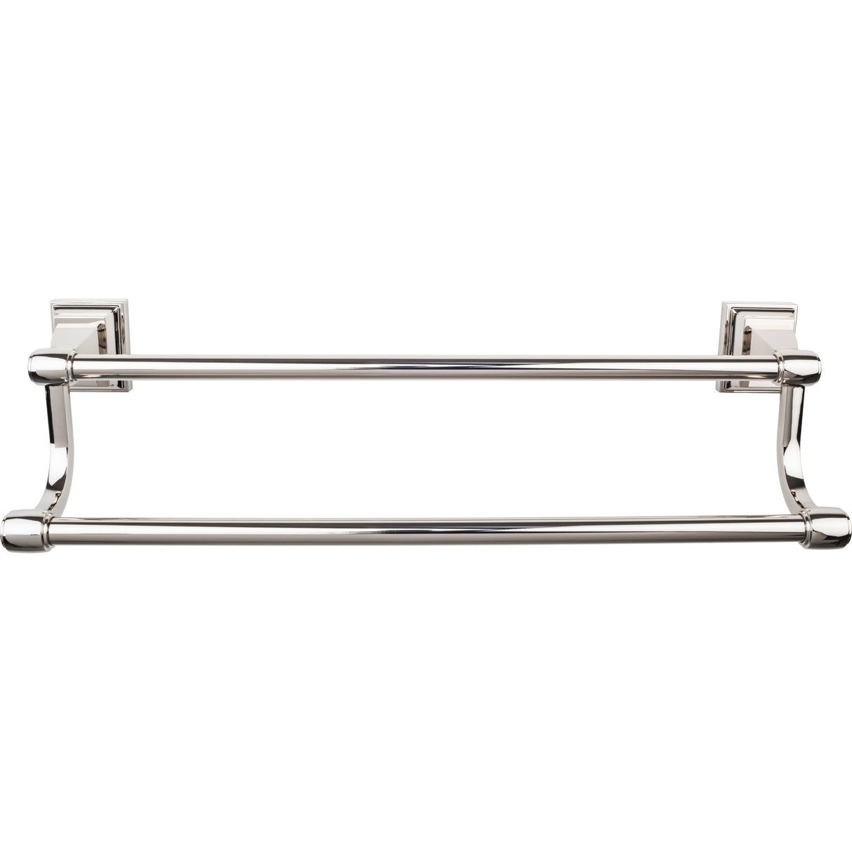 Top Knobs STK7PN TOP BATH (R) Stratton Bath Double 20" Wall Mounted Towel Bar Polished Nickel