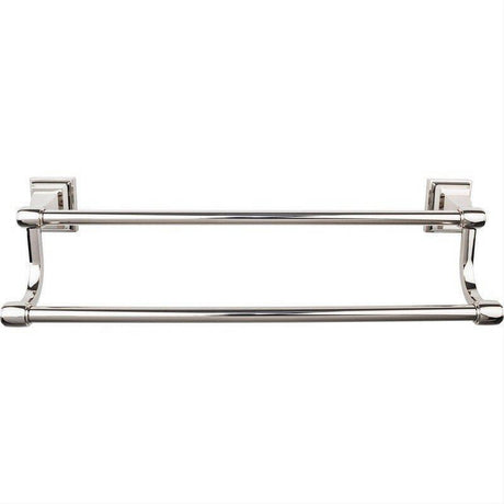Top Knobs STK7PN STK7 Stratton Bath Towel Bar 18 Inch Double Polished Nickel