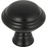 Top Knobs TK1020BLK TK1020 Henderson 1 1/4" Diameter Mushroom Cabinet Knob Flat Black