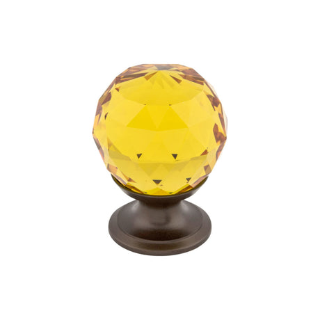 Top Knobs TK111ORB Amber Crystal 1 1/8" Diameter Round Knob Oil Rubbed Bronze
