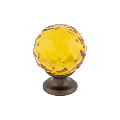 Top Knobs TK112ORB Amber Crystal 1 3/8" Diameter Round Knob Oil Rubbed Bronze