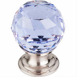Top Knobs TK113BSN TK113 Light Blue Crystal Cabinet Knob 1-1/8" Brushed Satin Nickel
