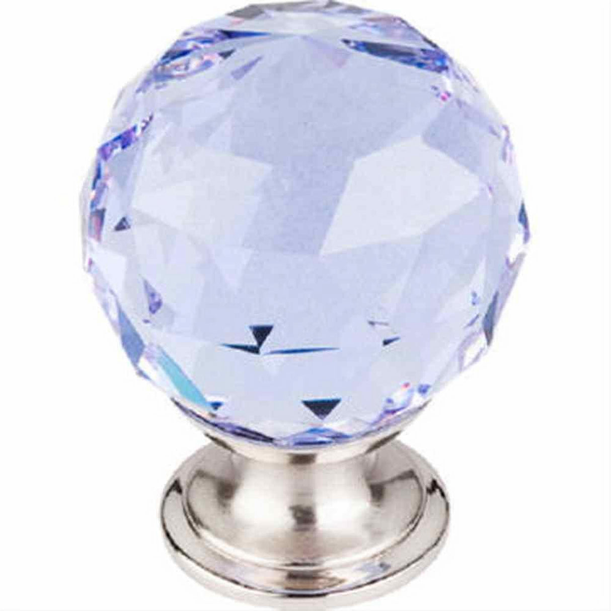 Top Knobs TK114BSN TK114 Light Blue Crystal Cabinet Knob 1-3/8" Brushed Satin Nickel